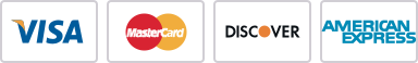 Visa, Mastercard, Discover, American Express